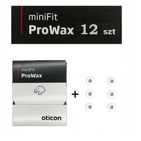 Filtry Oticon ProWax miniFit zestaw 12 szt.- krążek+ dodatkowe filterki luzem